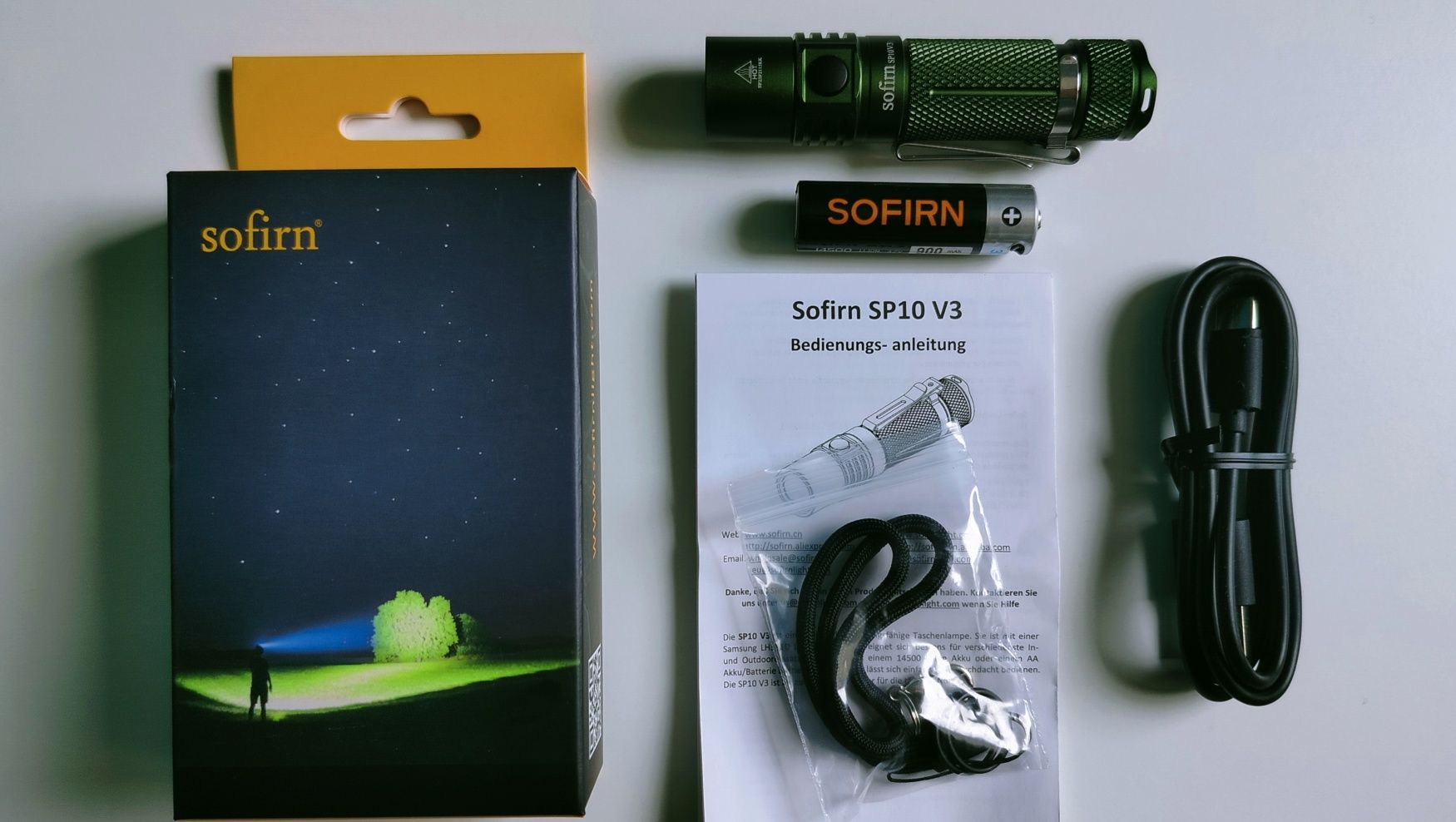 Latarka Sofirn SP10V3 + ogniwo