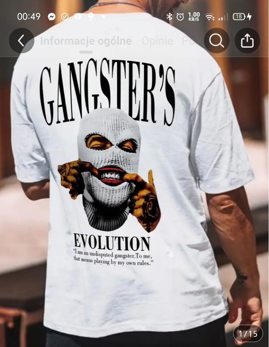 Koszulka męska z nadrukiem, dostępne wszystkie rozmiary.