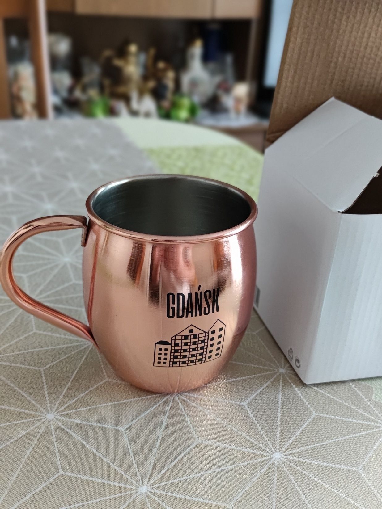 Kubek, kufel retro Żołądkowa miedziany do grzańca