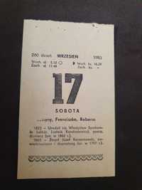 Kartka z kalendarza 17.09.1983