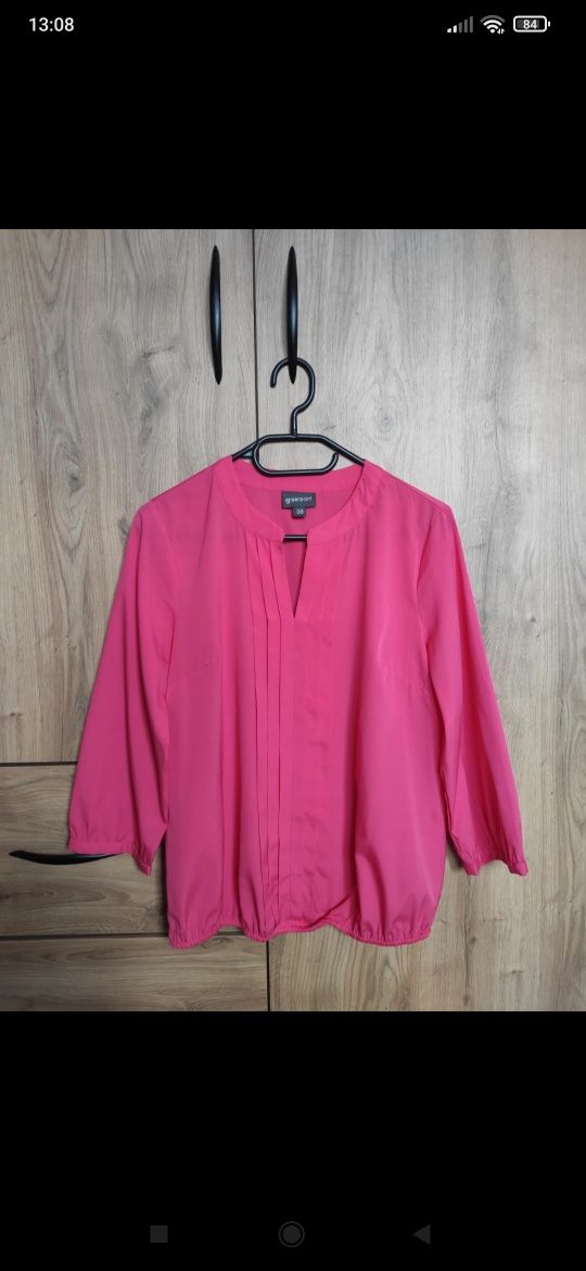 Różowa bluzka z długim rękawem damska greenpoint modna