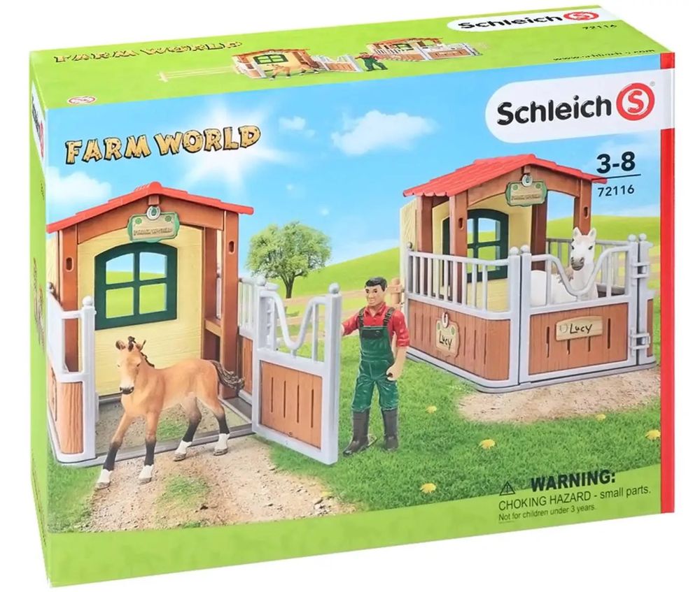 Набор Стойло с кобылой мустанг и жеребенком Schleich 72116 Шляйх