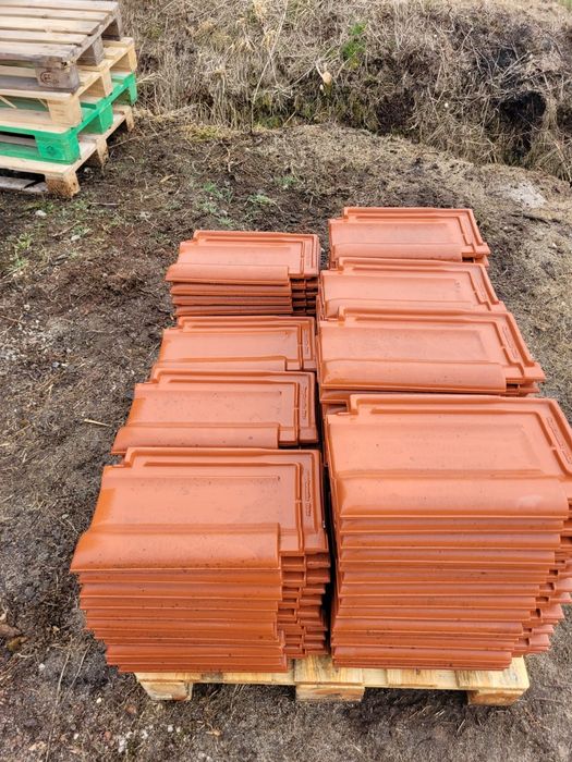 Dachówka ceglasta miedziana ceramiczna  gąsiory super stan Brass ruppC