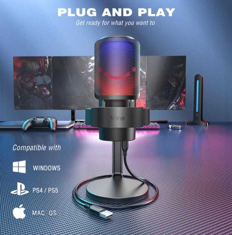 Микрофон конденсаторний Fifine A8 RGB Black