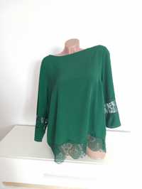 зелена блузка з мереживом 52-54 розмір