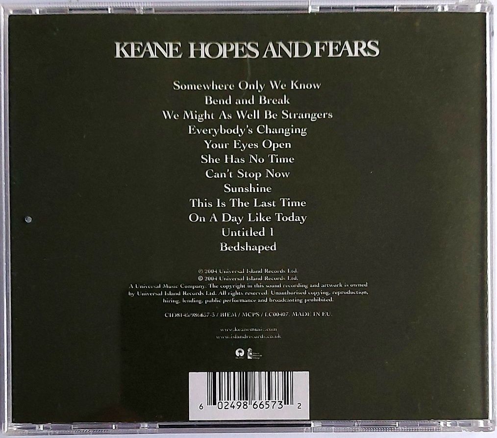 Keane Hopes And Fears 2004r Special Edition