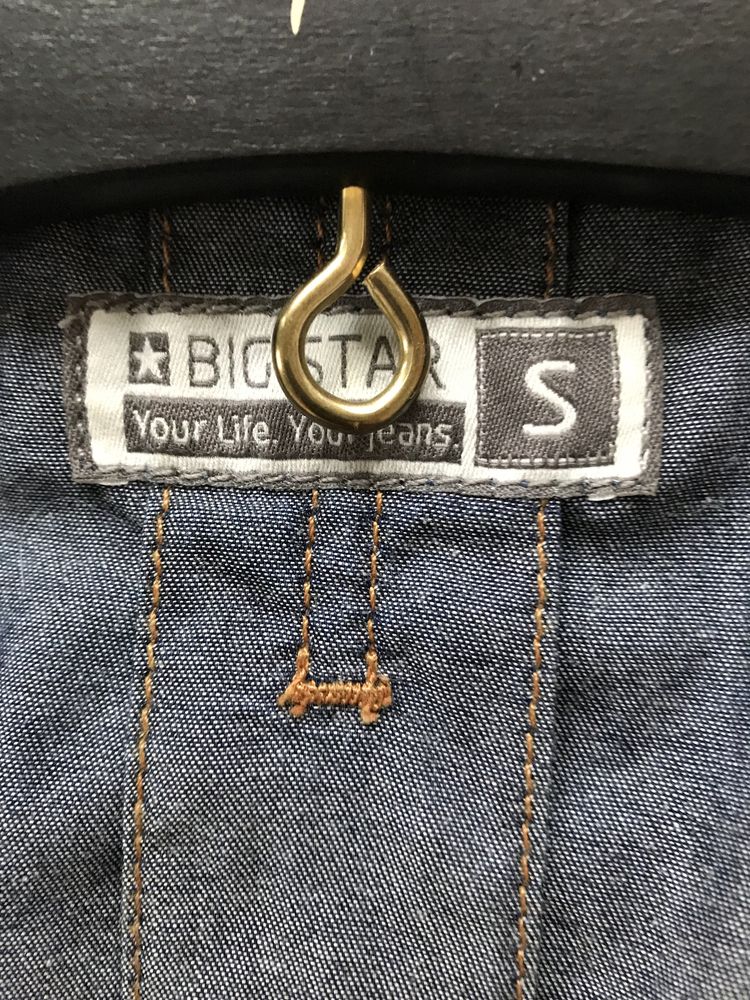 Sukienka jeans dżins S 36 • pasek Big Star • 100 % bawełna