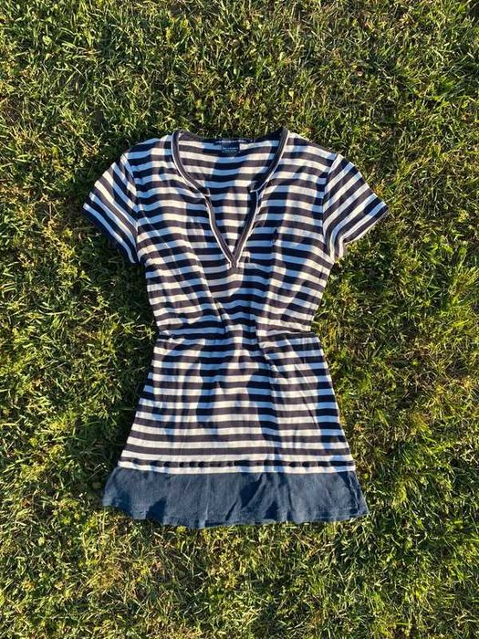 Śliczna vintage koszulka Ralph Lauren w pas coquette avant garde S M