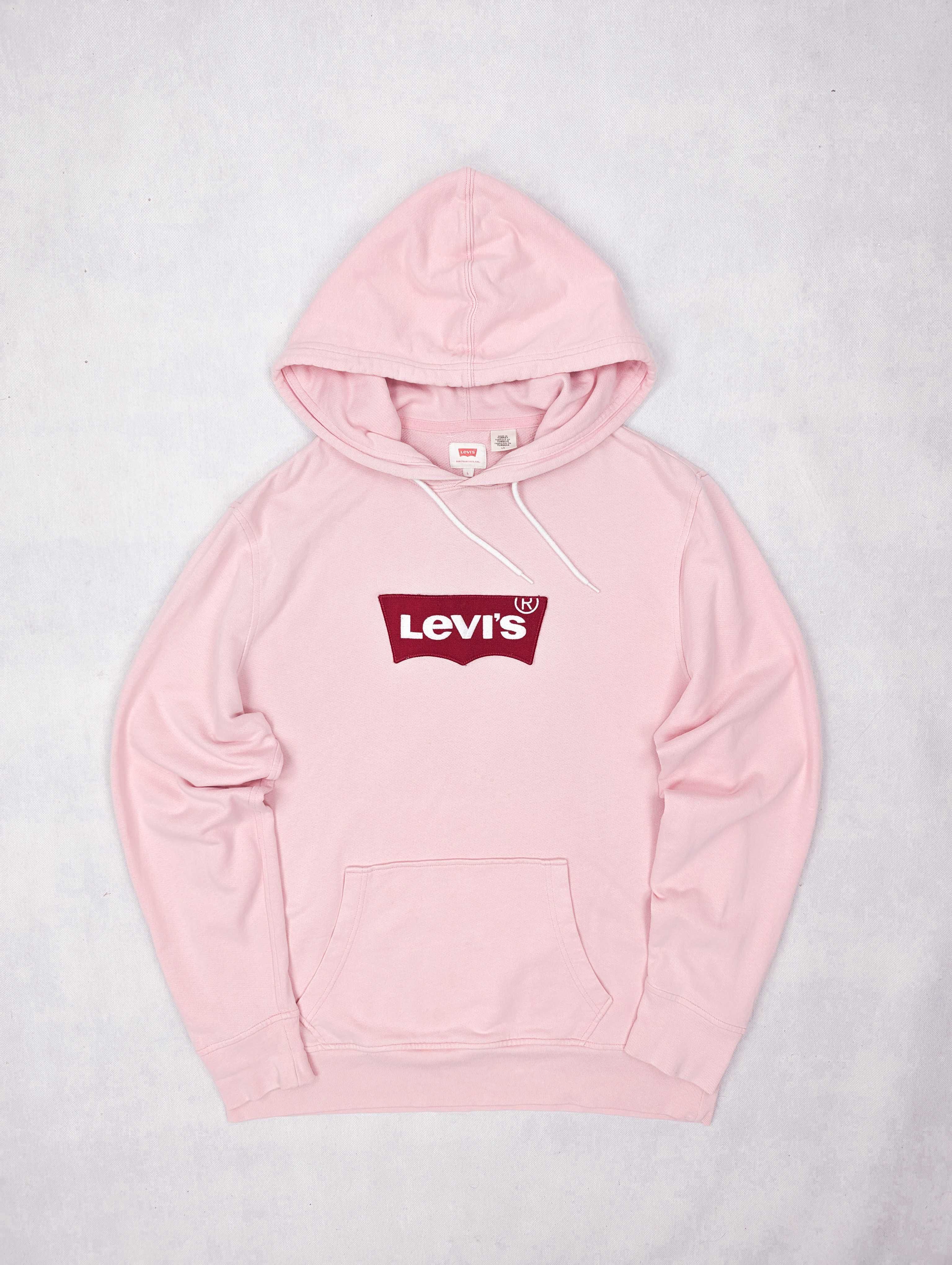 Levi's różowa bluza z kapturem L logo