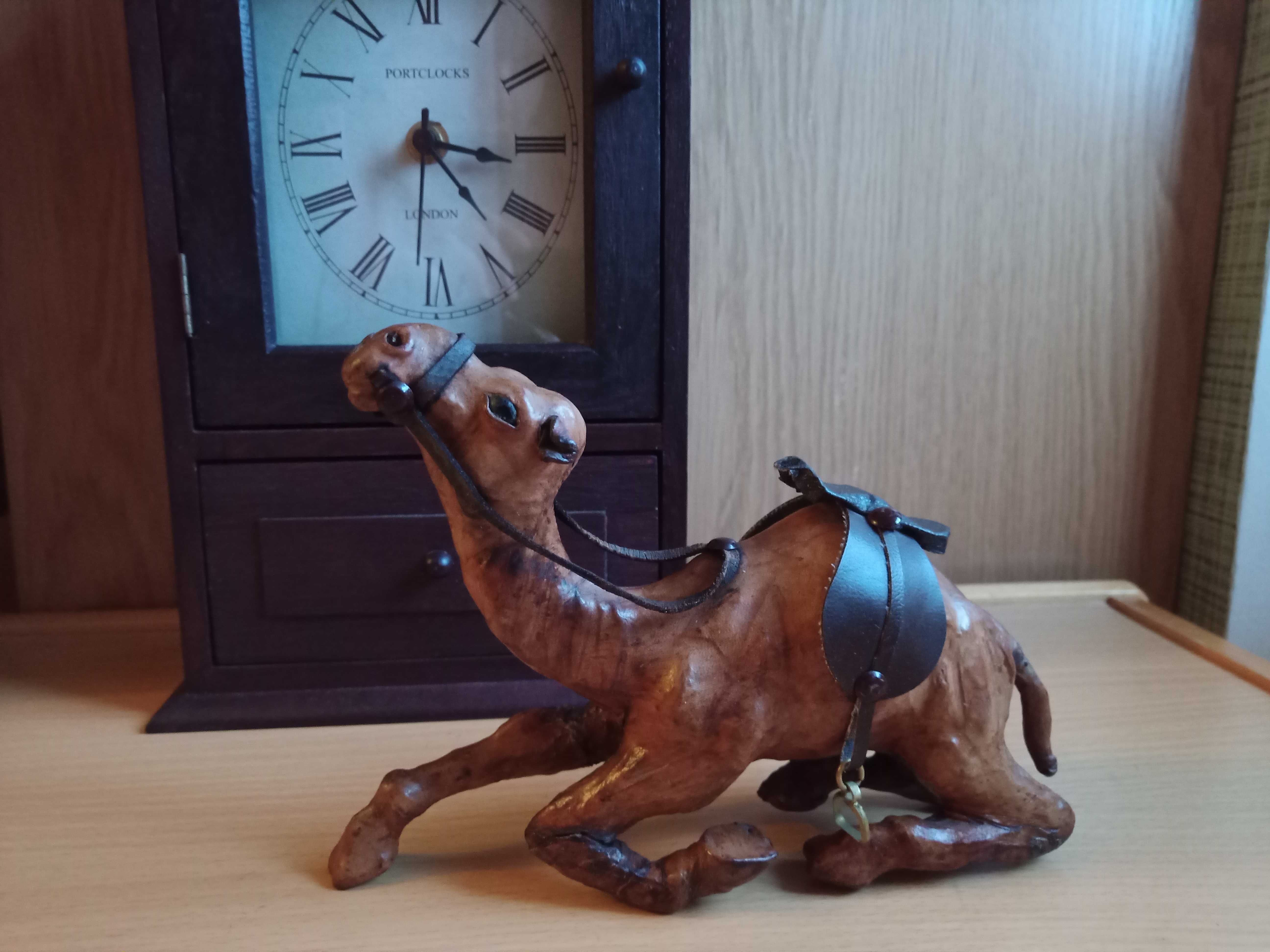 Верблюд кожаный, ручная работа, масштабная модель, 18,5х13х5,5 см