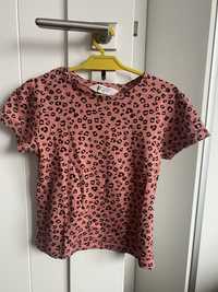 T-shirt różowa w plamki H&M 110/116