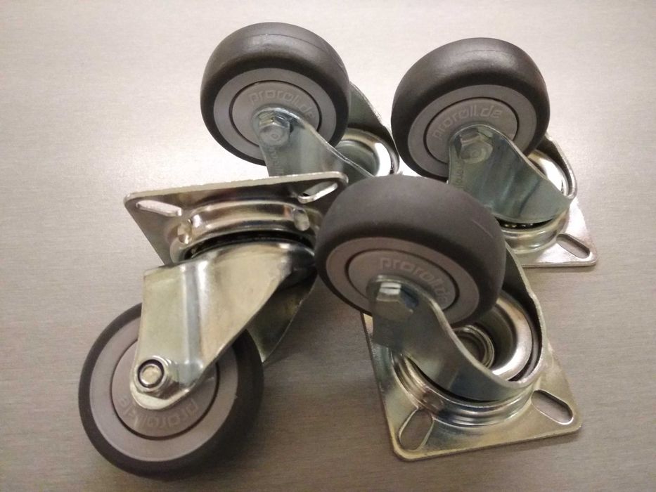 Nowe gumowane kółka obrotowe 50mm    PROROLL.DE