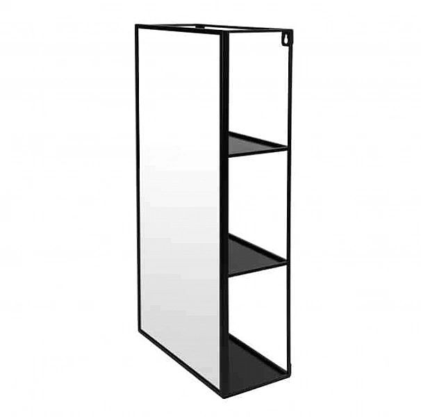 Lustro z półkami czarne, CUBIKO / Umbra