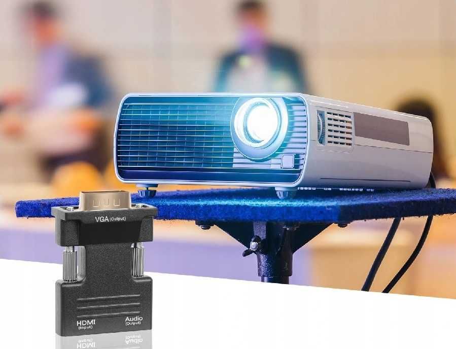 Konwerter HDMI do VGA + Audio Wtyk HDMI - Gniazdo VGA D-SUB *Wejherowo