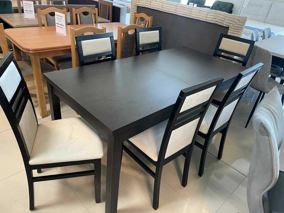 (56WN) Stół rozkładany + 6 krzeseł, nowe wyprzedaż 1099 zł