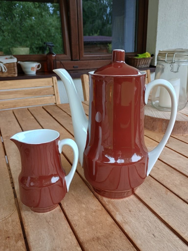 Dzbanek i mlecznik porcelana Ćmielów lata 60