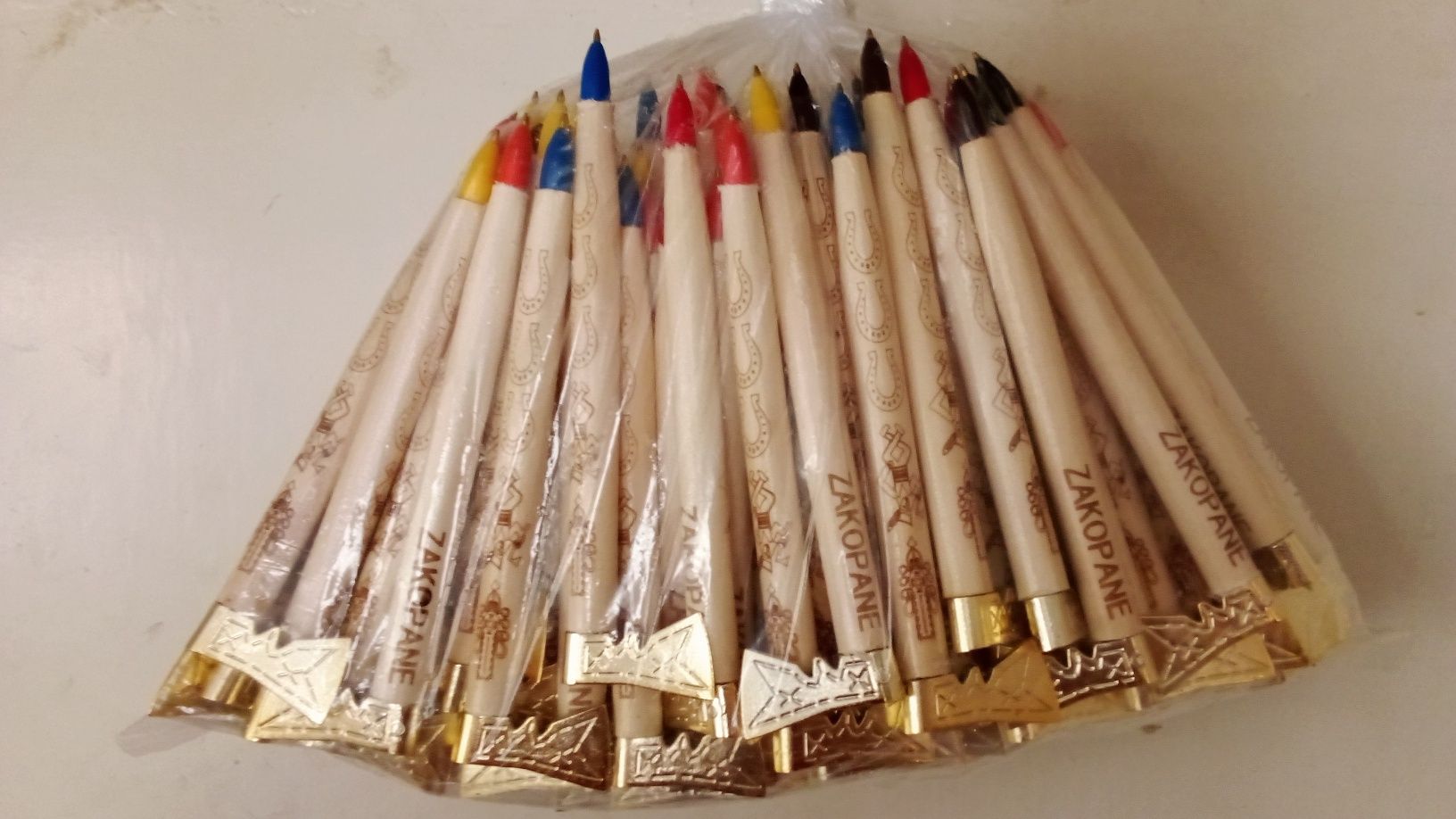 Ciupaga długopis góralski folk ludowy drewniane 100 sztuk