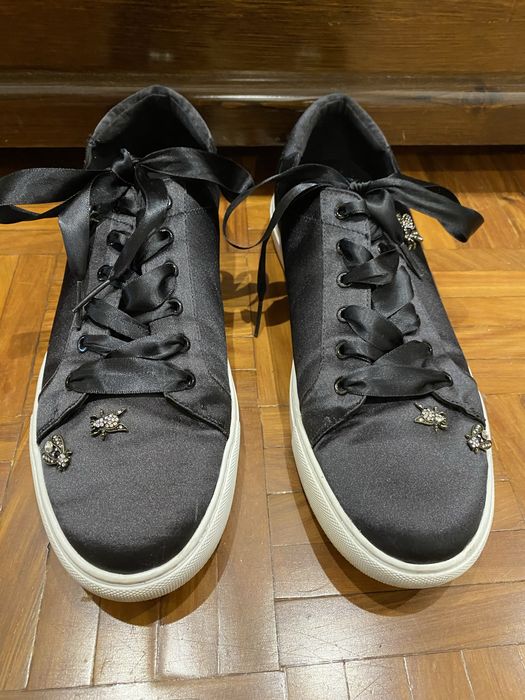 Ténis Acetinados Kenneth Cole Pretos - Novos