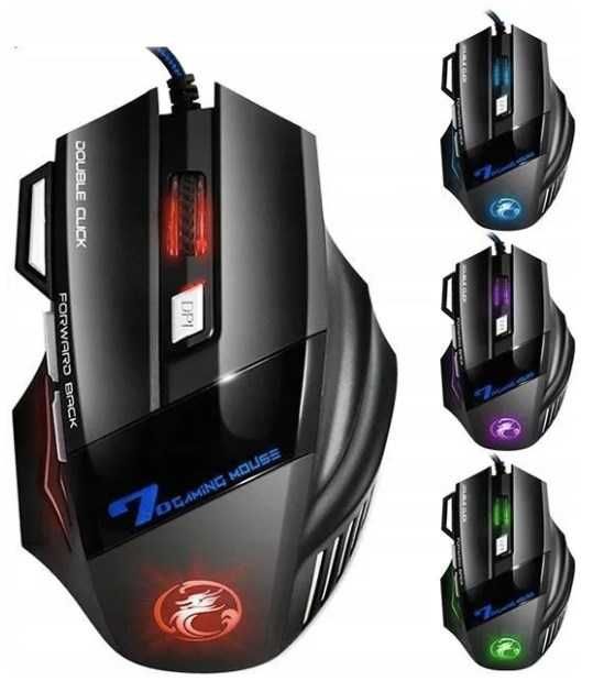 Mysz IMICE X7 2400 DPI 7-klawiszowa przewodowa gamingowa do gier LED