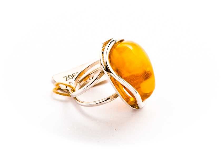 Srebrny Pierścionek - Bursztyn - 13,00g - KRAKÓW