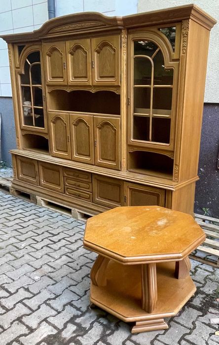 *KOMPLET*-*KLASYK*: Wyjątkowy Komplet Retro, mebloscianka+stolik.