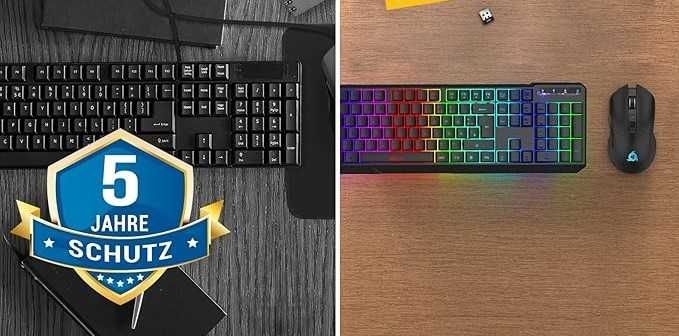 KLIM Blaze & Chroma bezprzewodowa klawiatura mysz do komputera QWERTZ