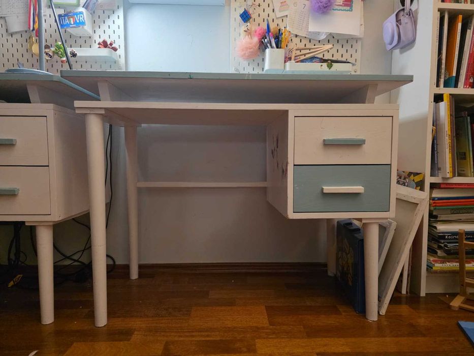 Drewniane biurko dziecięce Wood Szczęścia Miza