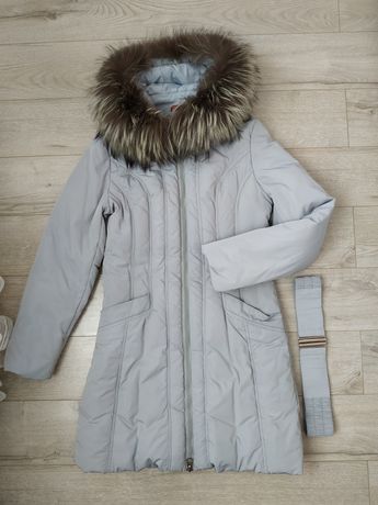 Зимня куртка- пальто,пуховик,натуральний мех