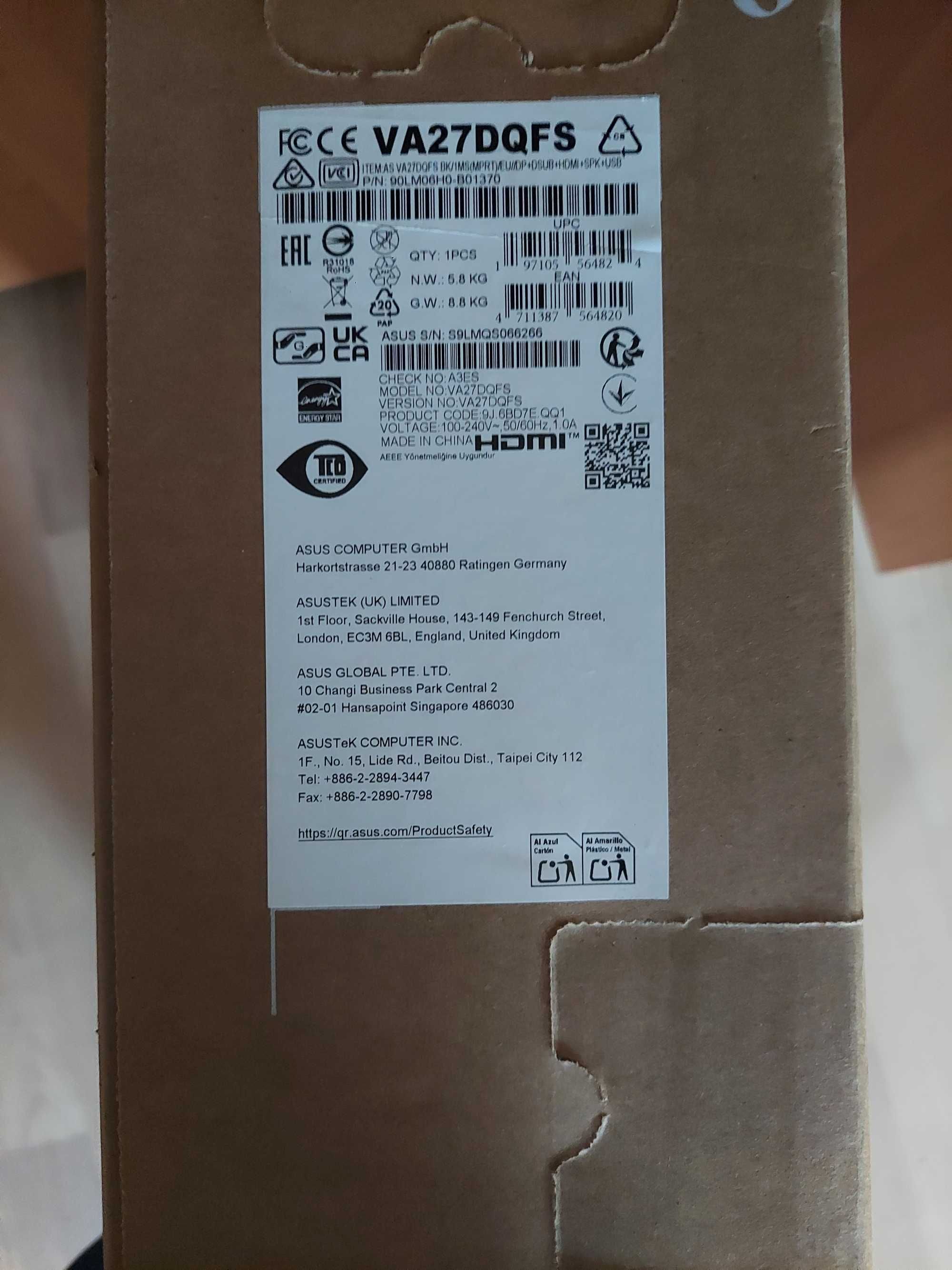 Monitor asus VA27DQFS