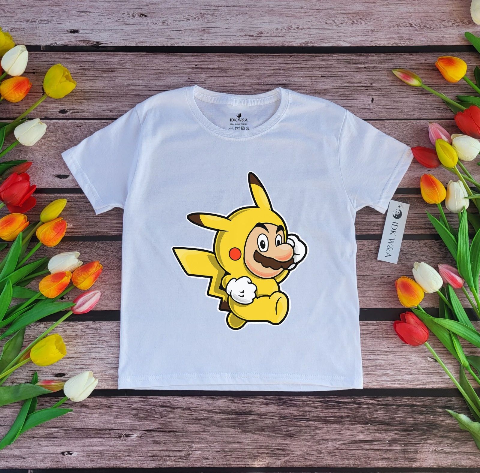 Koszulka pikachu Mario rozmiar 104-164cm