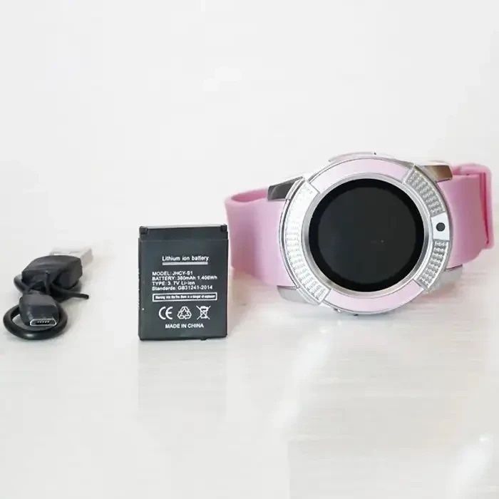Годинник дитячий Smart watch V8 розовый с камерой и sim-картой