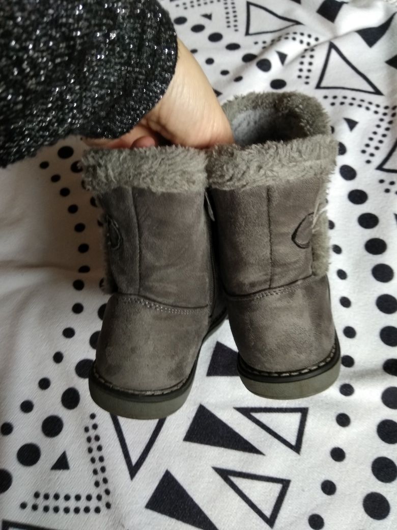 Szare buty zimowe kozaki kolor szary r.29 Nelli Blu wkładka 16,5 cm