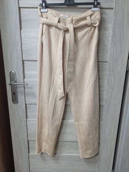 Spodnie zamszowe na wiązanie Orsay