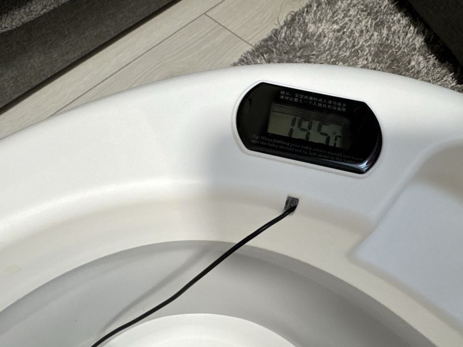 Дитяча складна  ванночка з термометром +лієчка +матрасик дитячий