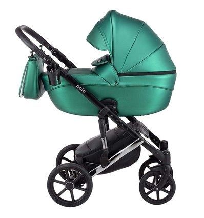 Детская коляска 2 в 1 Bair Polo Silver Eco 29S изумрудная