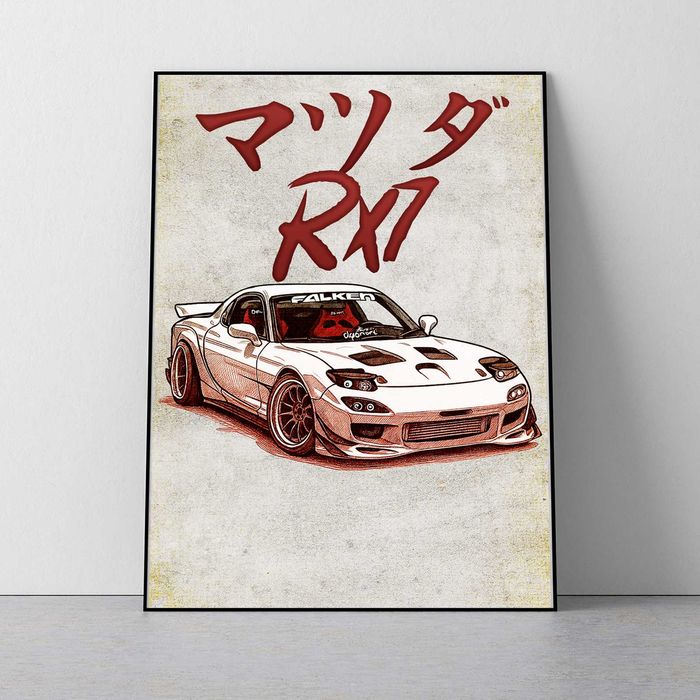 Plakat Mazda RX7 50x70cm