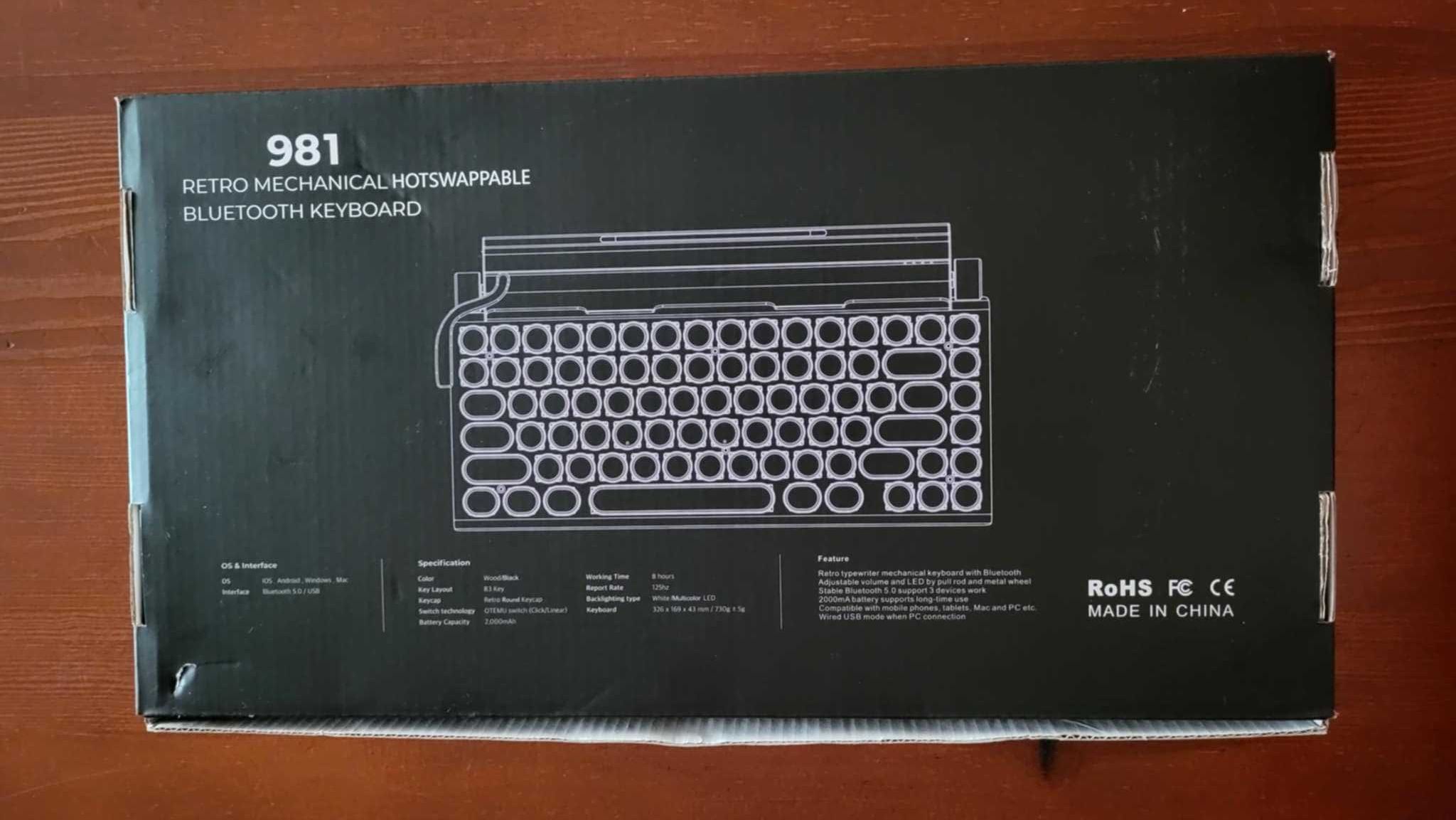 Klawiatura Retro Typewriter Keyboard Bezprzewodowa Bluetooth
