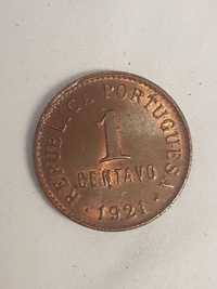 Moeda 1 Centavo 1921 Bronze