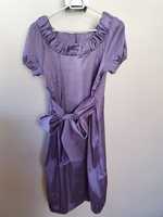 Sukienka Happymum fioletowa elegancka M kokarda ciążowa wyjściowa HM