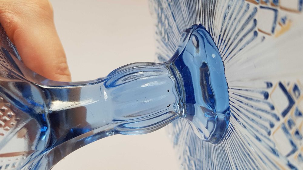 Patera / tortownica 320 (Wachlarze), Ząbkowice, kolorowe szkło PRL