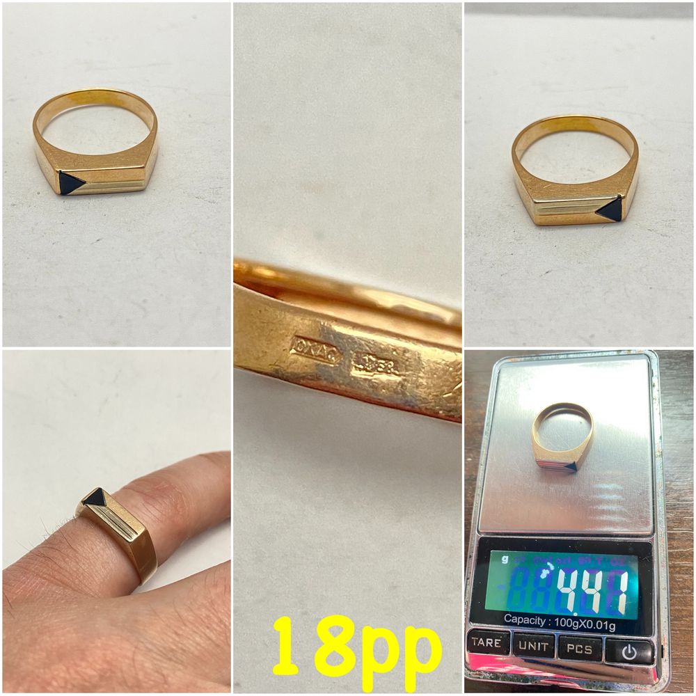 Золотое кольцо 18и18,5рр 585проба золоте кільце золото