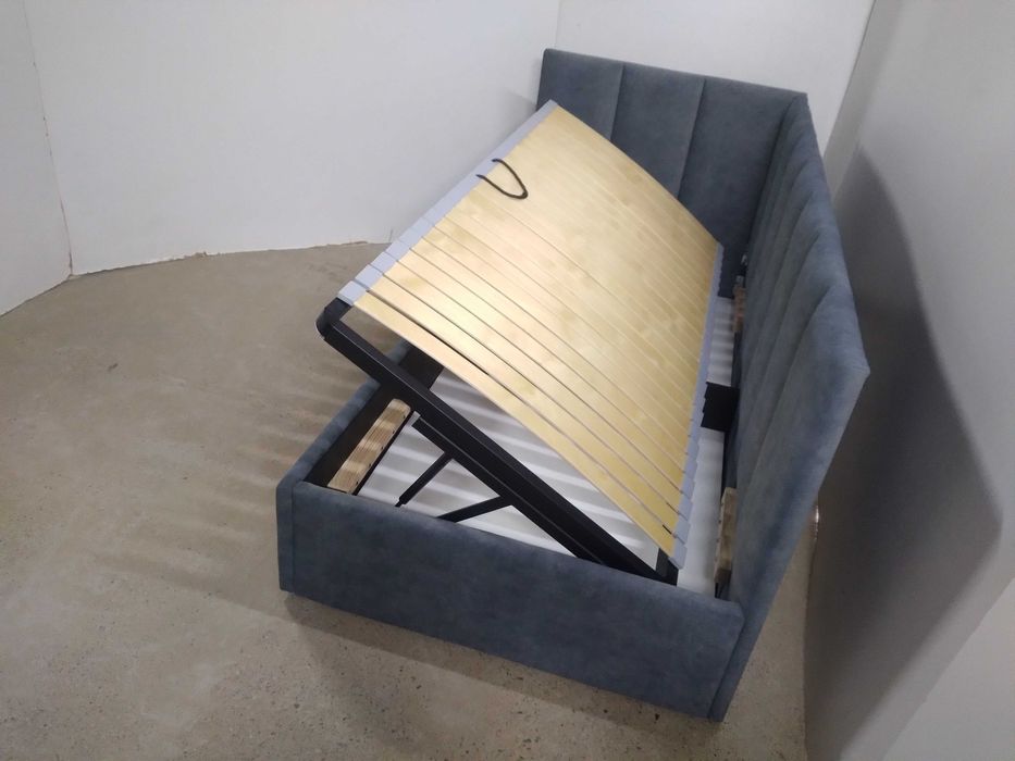 PROMOCJA ŁóżkoTapicerowaneMłodzieżoweNarożne StelażMetalowyPojemnik