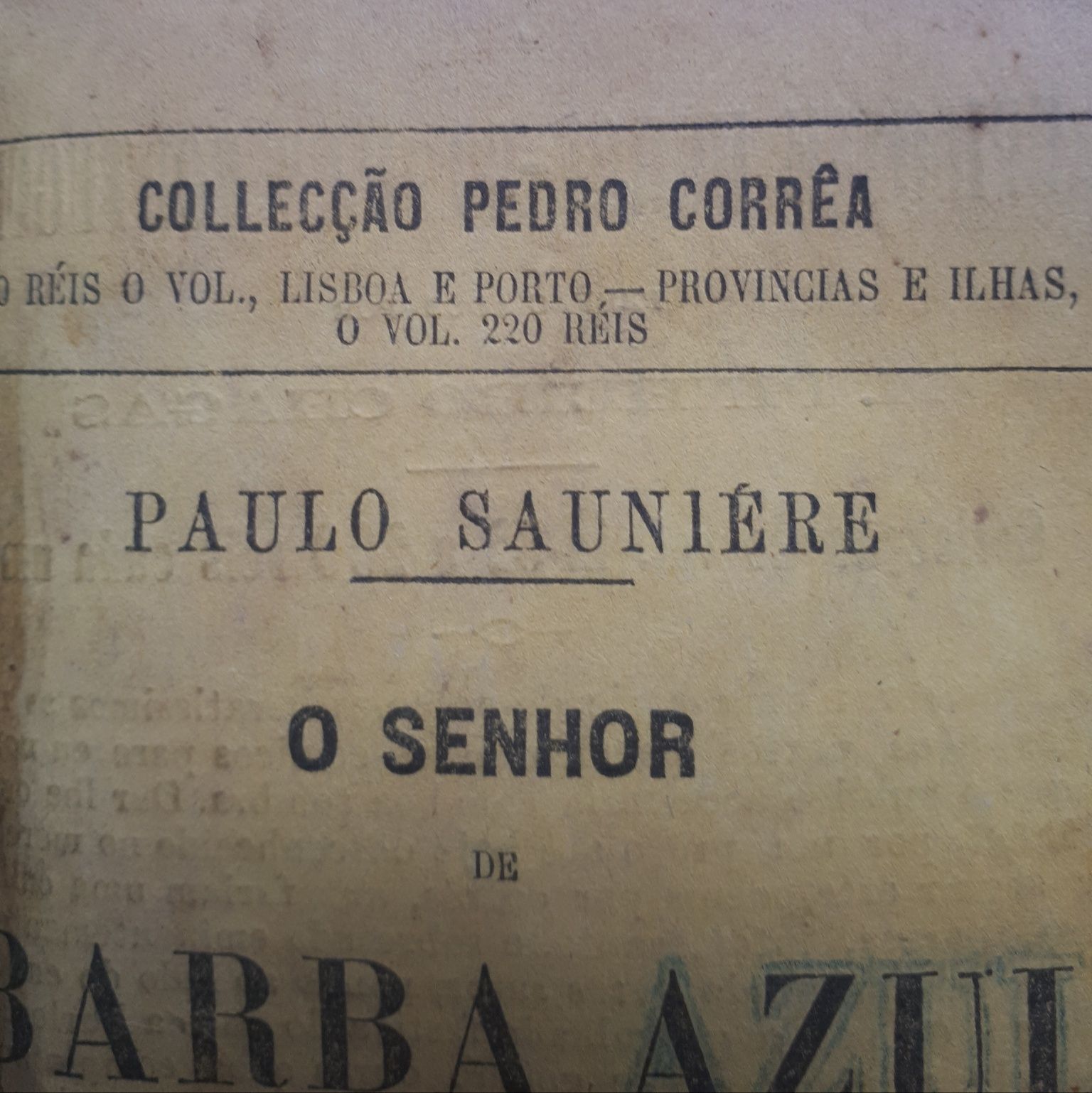 Livro antigo 1900 O Senhor de Barba Azul de Paulo Saunière