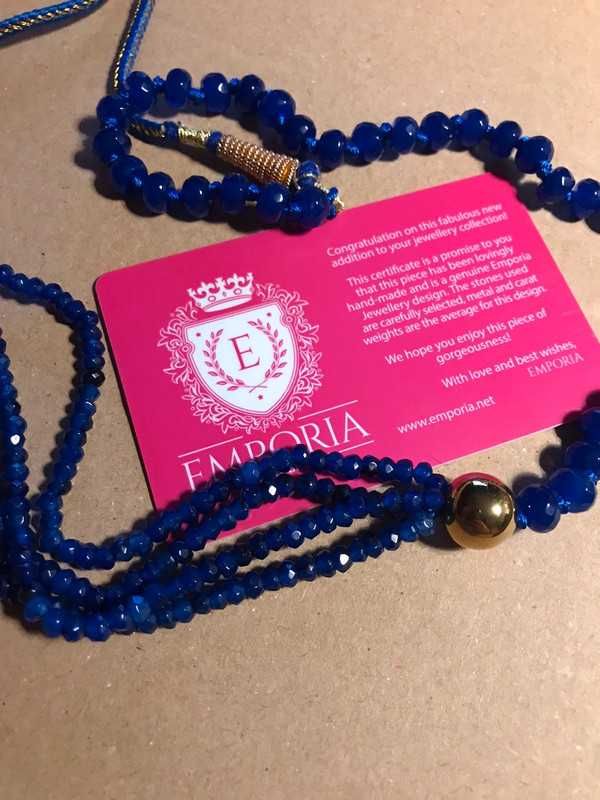 naszyjnik emporia kwarc atramentowy korale boho zloty hematyt nowy