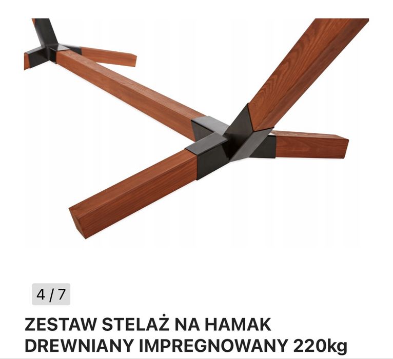 Stelaż drewniany do hamaka 220 kg