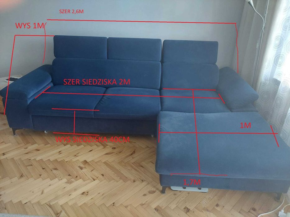 narożnik z funkcją spania/sofa rozkładana