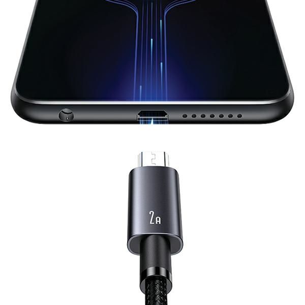 USAMS Kabel USB na Micro-USB 2A 1,2mFast Charging stalowy/tarnish