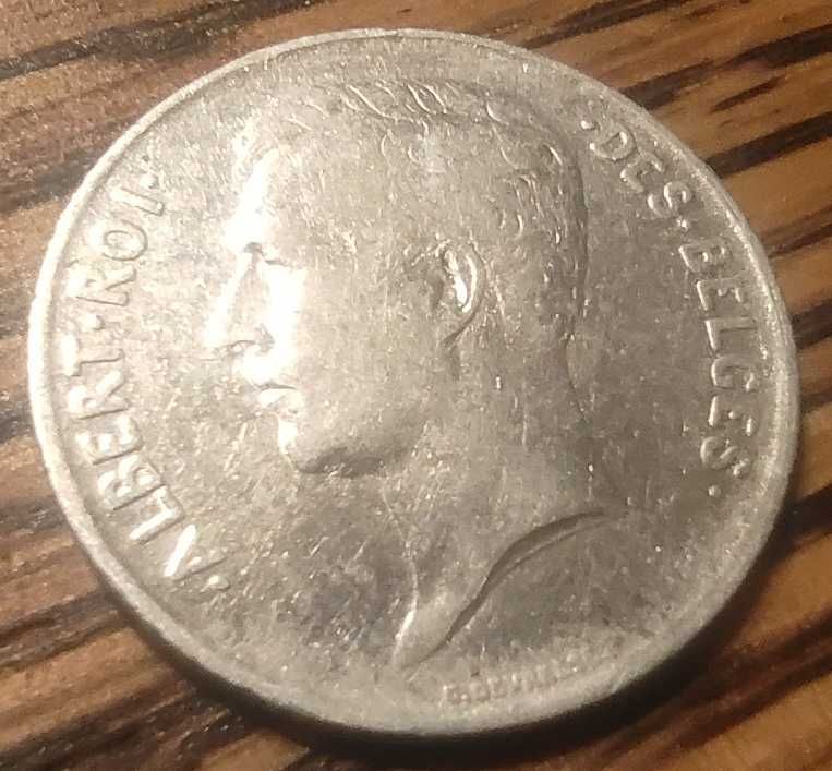 Moneta srebrna Belgia 1 frank 1911 rok srebro ag