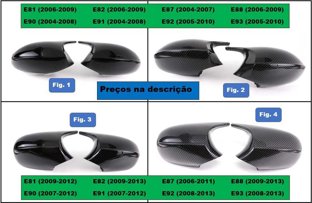 Spoiler aileron lip mala M Style preto brilhante vários modelos BMW