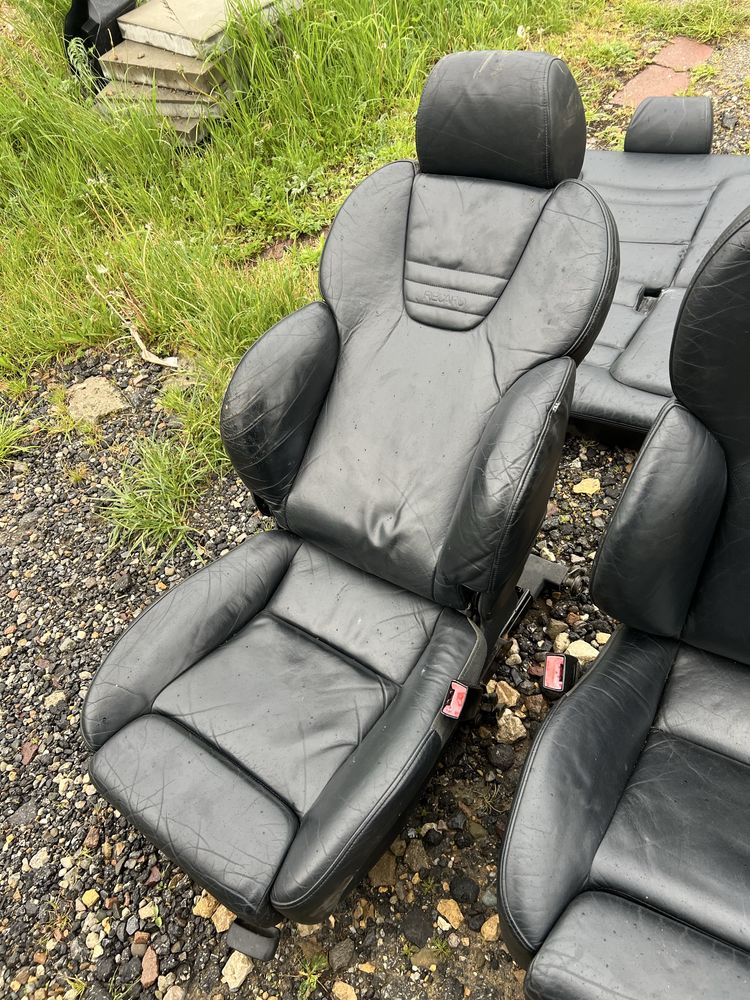 Fotele czarna skóra recaro audi s3 a3 8l bora seat toledo 3d
